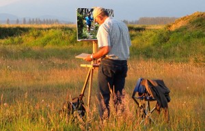 richard painting in the field