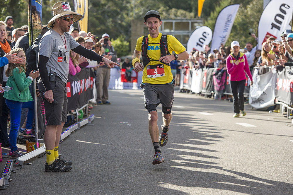 Scott Hawker finishing second in the 2015 The North Face 100, Blue Mountains, Australia.