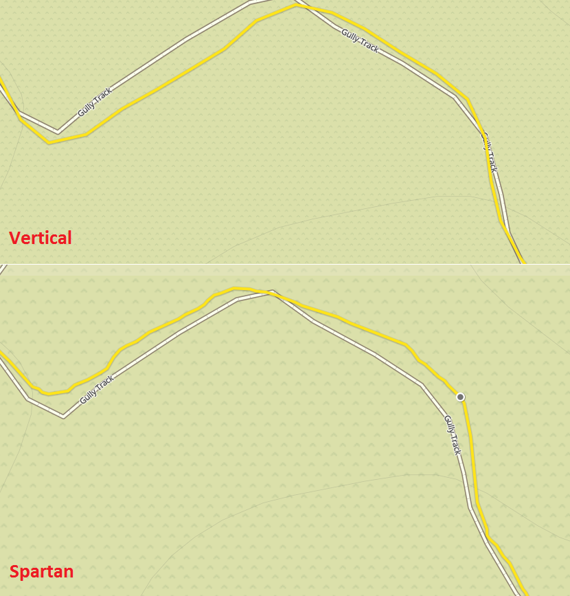 Ambit3 Vertical vs Spartan Ultra GPS track