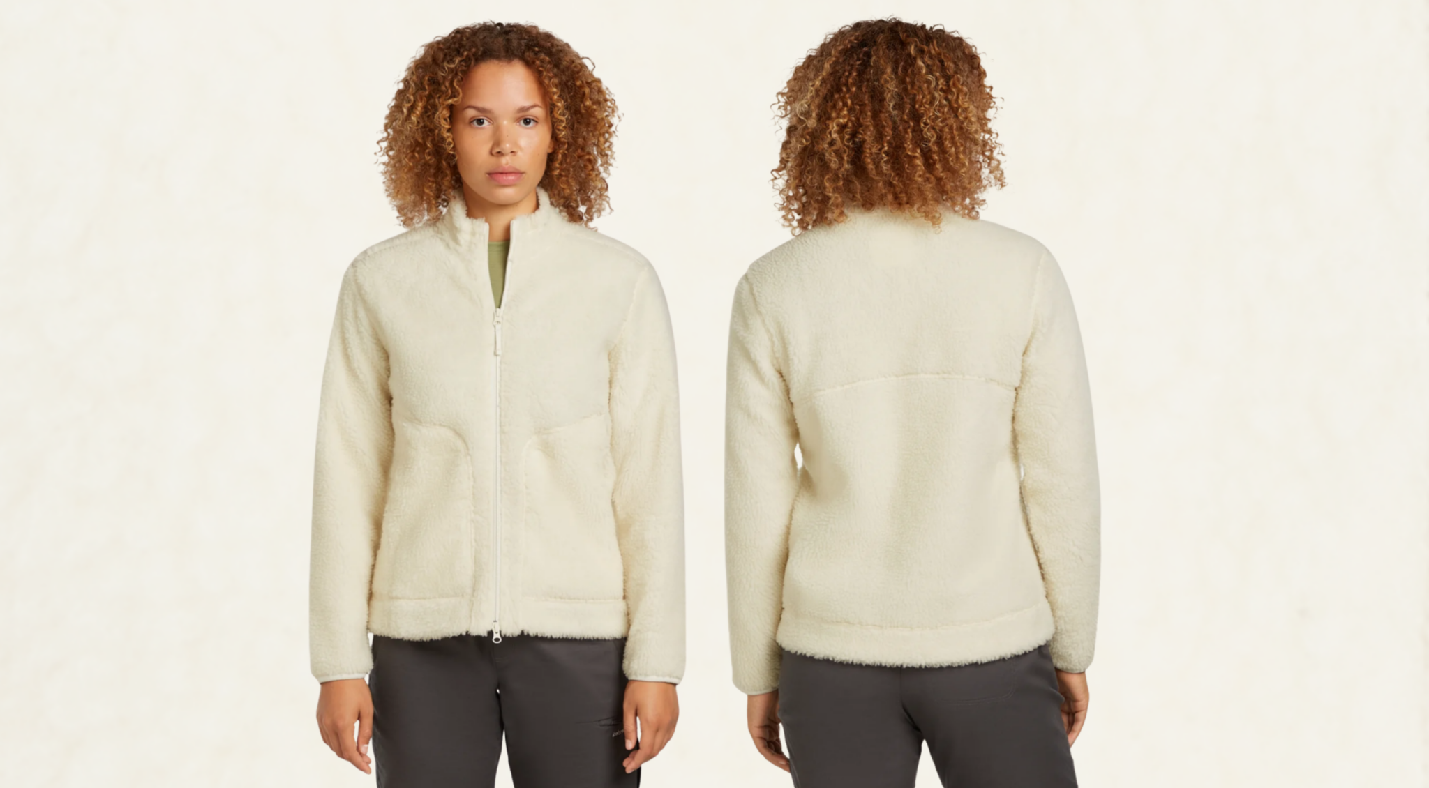 Icebreaker Merino Blend 960 RealFleece High Pile jacket in natural